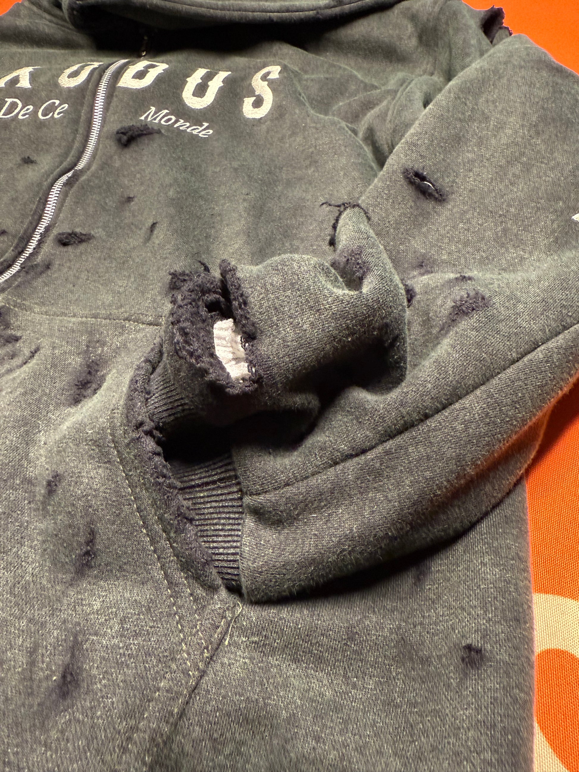 Embroidered and Distressed Verte Messiah